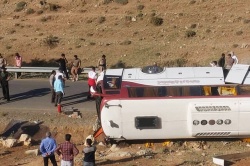 واژگونی اتوبوس در جاده اهواز_رامهرمز ۲۵ مصدوم برجا گذاشت